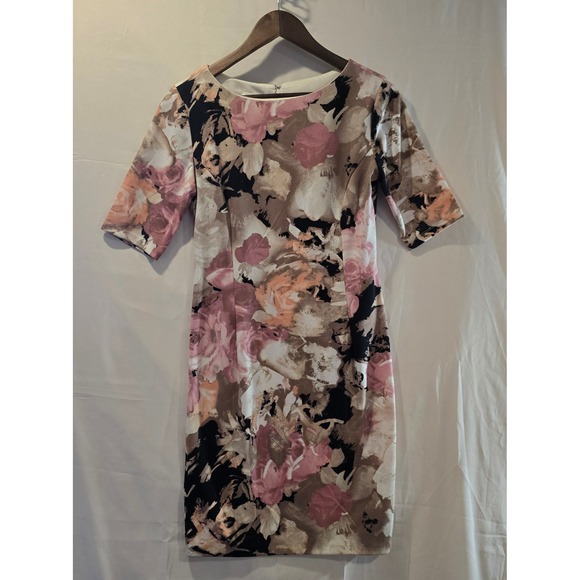 London Times Dresses & Skirts - London Times Floral Sheath Dress Pink Black Beige Women's Size 6